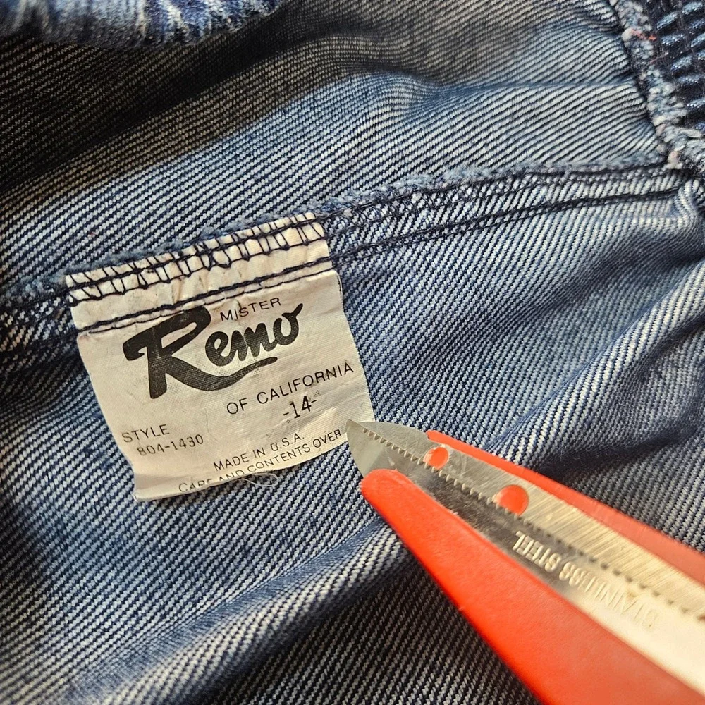 Vintage Mister Remo of California Womens 14 Blue‎ Denim Elastic Waist Pants USA